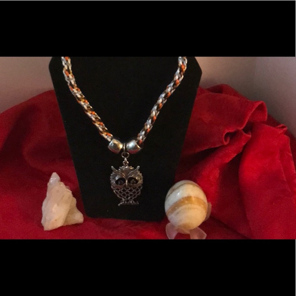 Fashionable Multi-Colored Rope Necklace with Owl Charm